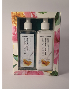 Pepper Tree Milk & Honey hand wash & hand lotion gift pack